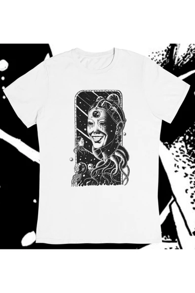 playbackmoda Owersize Illüstrasyon Olumlama Enerji Şans Tasarım Baskılı Tişört ürün görseli