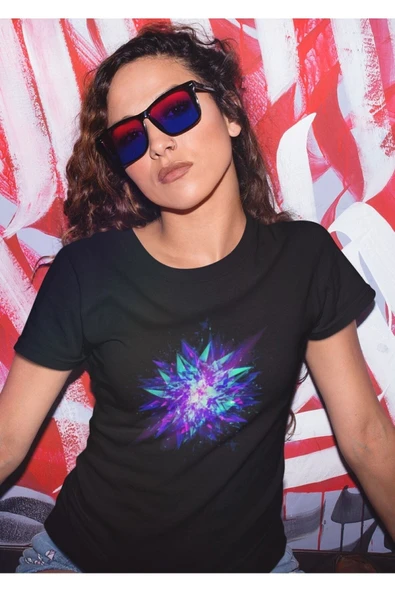 playbackmoda Owersize Radyoaktif Sembol Tasarım Baskılı Tişört - Resim 2