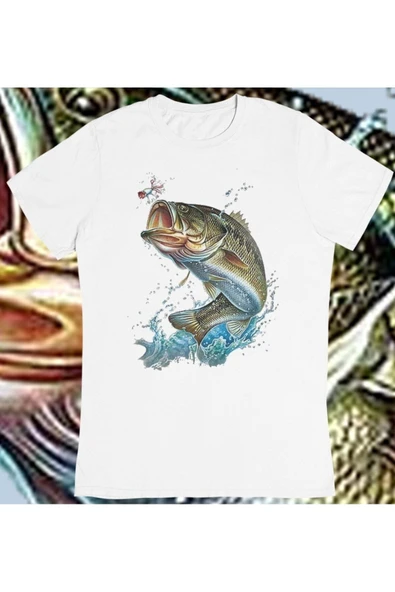 playbackmoda Owersize Balıkçılık Deniz Tasarım Baskılı Tişört ürün görseli