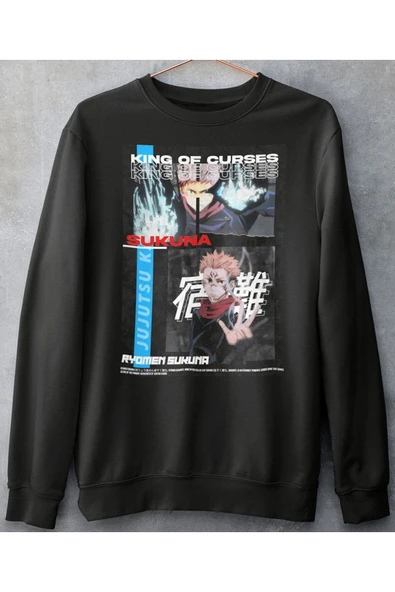 playbackmoda Akiki Tasarım, Sukuna, Anime - Manga, Siyah Sweatshirt, S Beden ürün görseli