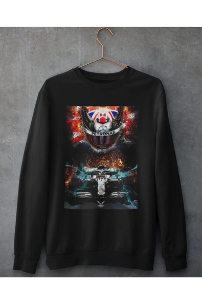 playbackmoda Akiki Tasarım - Petronas Lewis Hamilton Formula 1 44 Dizayn ,siyah Sweatshirt Ak10122 ürün görseli