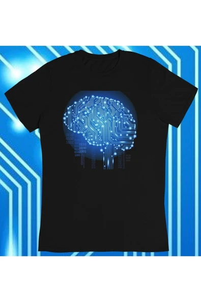 playbackmoda Owersize Dijital Beyin Tasarım Baskılı Tişört ürün görseli