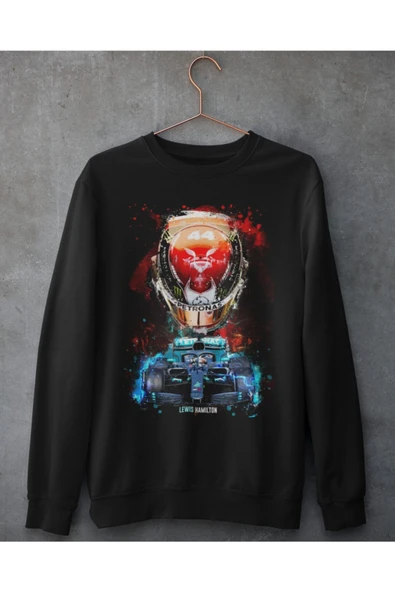 playbackmoda Akiki Tasarım - Petronas Lewis Hamilton Formula 1 44 Dizayn ,siyah Sweatshirt Ak10122 - 1