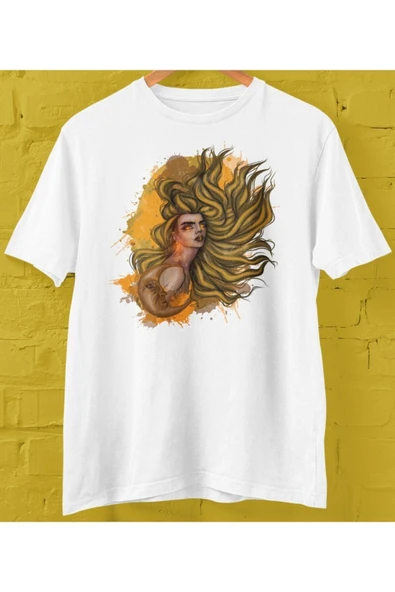 playbackmoda Owersize Kadın Ilüstrsyon Çizim Tasarım Baskılı Tişört ürün görseli