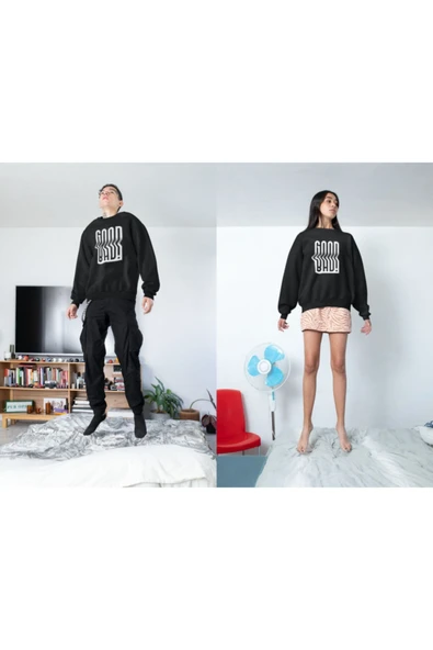 playbackmoda Akiki Tasarım Dual Yazı - Good-bad 2 Sweatshirt - Resim 2