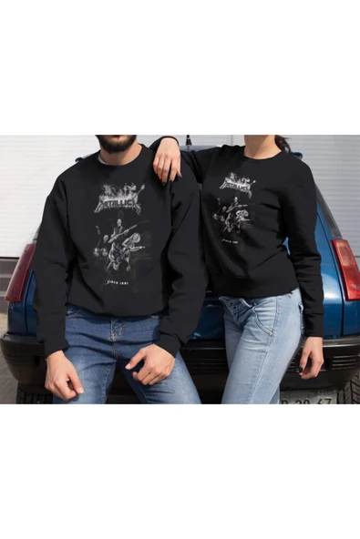playbackmoda Akiki Tasarım - Metallica, Since 1981 Konser Fotomontaj, Siyah Sweatshirt, Ak10205 - Resim 2