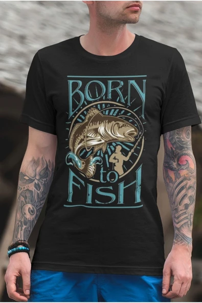 playbackmoda Owersize Balıkçılık Deniz Tasarım Baskılı Tişört ürün görseli