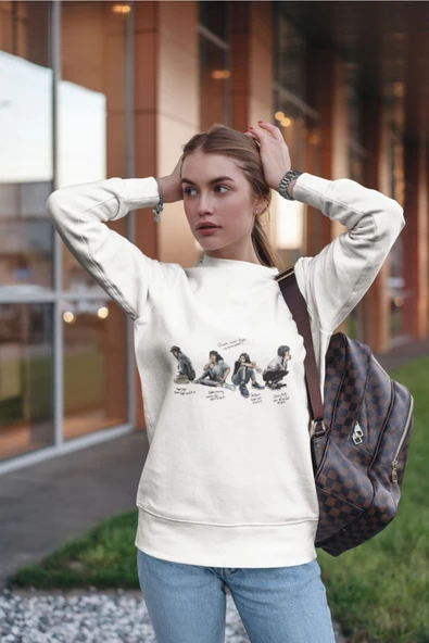playbackmoda Akiki Tasarım Queen Grubu Benzersiz Ilüstrasyon 3 Sweatshirt - Resim 3