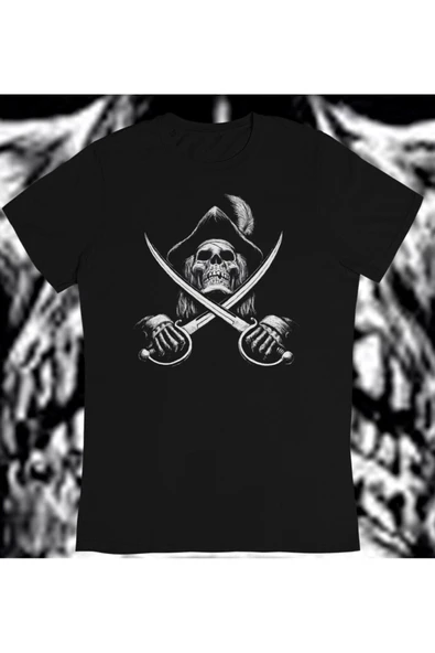 playbackmoda Owersize Kurukafa Ilüstrsyon Çizim Tasarım Baskılı Tişört ürün görseli