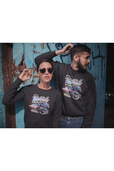 playbackmoda Akiki Tasarım - Chevrolet Klasik Arabalar ,siyah Sweatshirt Ak10103 - 2