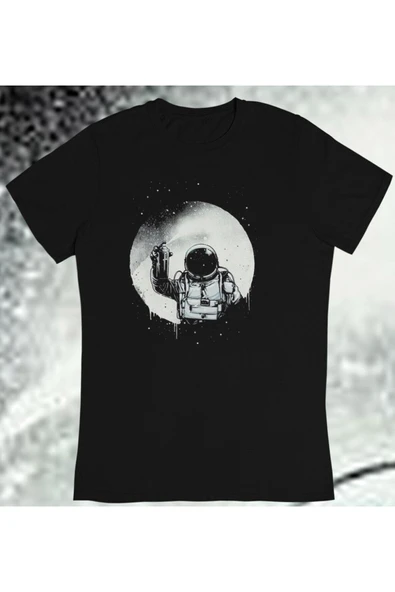playbackmoda Owersize Uzay Astronot Ilüstrsyon Çizim Tasarım Baskılı Tişört ürün görseli