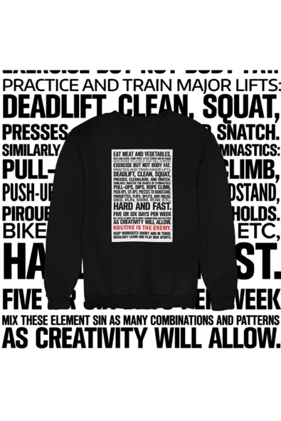 playbackmoda Akiki Tasarım Sportif Motivasyon - Rutinden Uzak Dur Sweatshirt ürün görseli