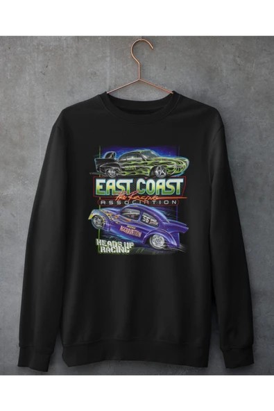 playbackmoda Akiki Tasarım Doğu Yakası Modifiye Araba Drag Yarışları ,siyah Sweatshirt Ak10112 ürün görseli