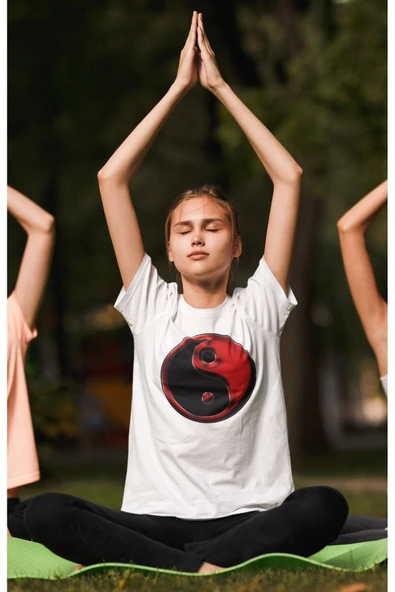 playbackmoda Owersize Ying Yang Tasarım Baskılı Tişört - Resim 2