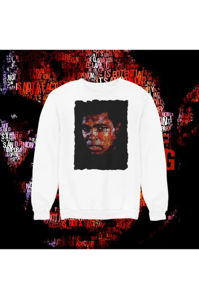 playbackmoda Akiki Tasarım Muhammed Ali Impossible Is Nothing Typeart Dijital Sanat Sweatshirt - 1