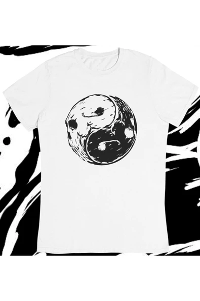 playbackmoda Owersize Ying Yang Tasarım Baskılı Tişört ürün görseli