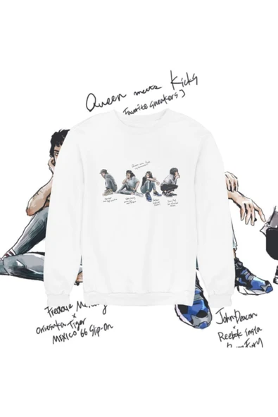 playbackmoda Akiki Tasarım Queen Grubu Benzersiz Ilüstrasyon 3 Sweatshirt ürün görseli