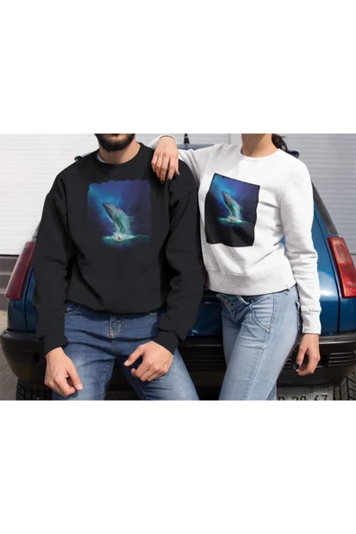 playbackmoda Akiki Tasarım Dijital Sanat - The Life Of Pi Harika Ilüstrasyon Sweatshirt - Resim 2