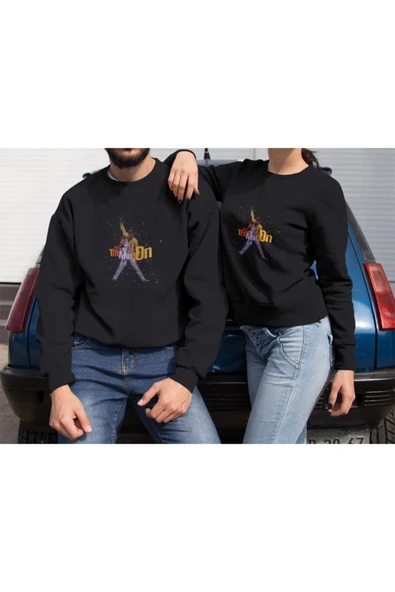 playbackmoda Akiki Tasarım Queen Typeart The Show Must Go On Digital Art Sweatshirt - 2