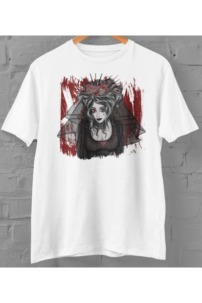 playbackmoda Owersize Kadın Ilüstrsyon Çizim Tasarım Baskılı Tişört ürün görseli