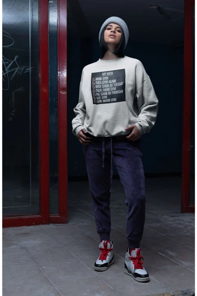 playbackmoda Akiki Tasarım Sportif Motivasyon - Haftalık Gym Programım Sweatshirt - 2