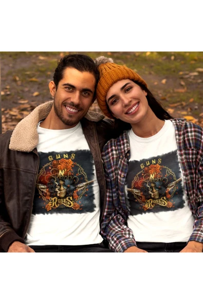 playbackmoda Akiki Tasarım - Eşsiz Guns N'roses Özel Poster Çalışması, Beyaz Sweatshirt, Ak10211 - 2