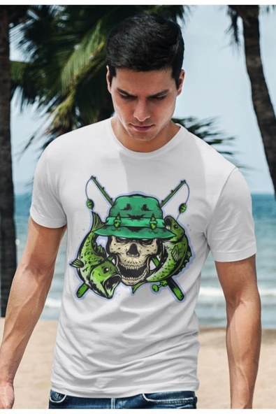 playbackmoda Owersize Balıkçılık Deniz Tasarım Baskılı Tişört ürün görseli