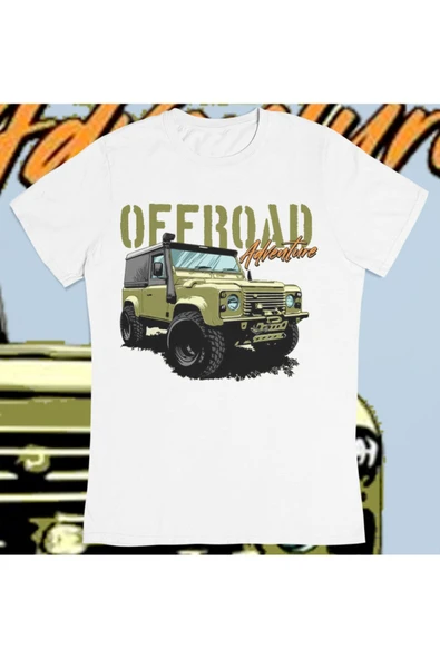 playbackmoda Owersize Offroad Land Rover Defender Tasarım Baskılı Tişört ürün görseli