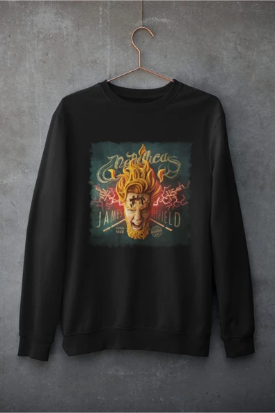playbackmoda Akiki Tasarım - Eşsiz Metallica, James Hetfield Özel Çalışma, Siyah Sweatshirt, Ak10210 - 1