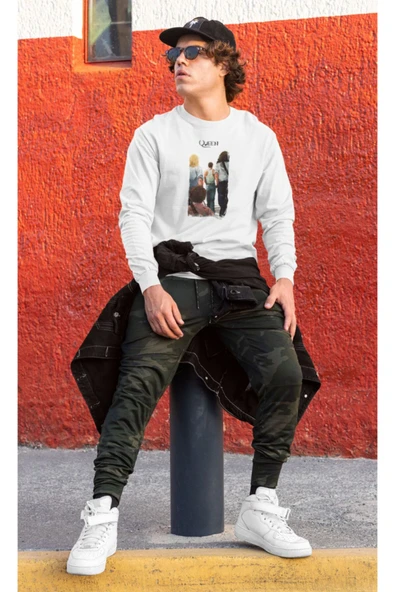 playbackmoda Akiki Tasarım Queen Konsere Doğru Yağlı Boya Ilüstrasyon Sweatshirt - Resim 2