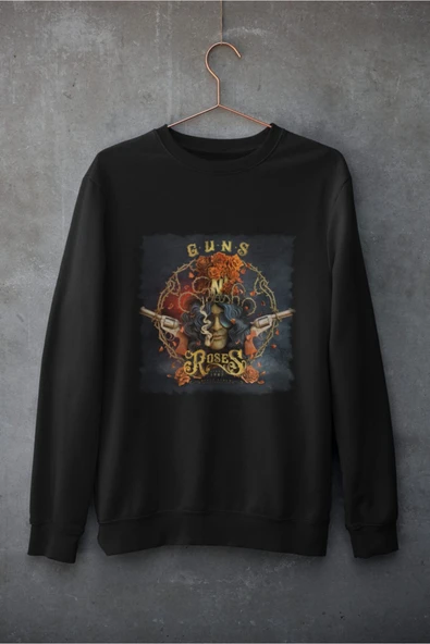 playbackmoda Akiki Tasarım - Eşsiz Guns N'roses Özel Poster Çalışması, Siyah Sweatshirt, Ak10212 ürün görseli