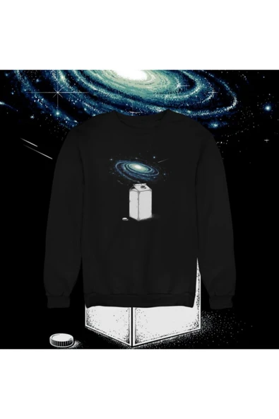 playbackmoda Akiki Tasarım Esprili Ilüstrasyon Milkyway - Samanyolu Sweatshirt ürün görseli