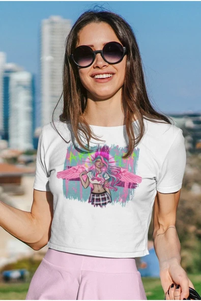 playbackmoda Owersize Kadın Ilüstrsyon Çizim Tasarım Baskılı Tişört - Resim 2