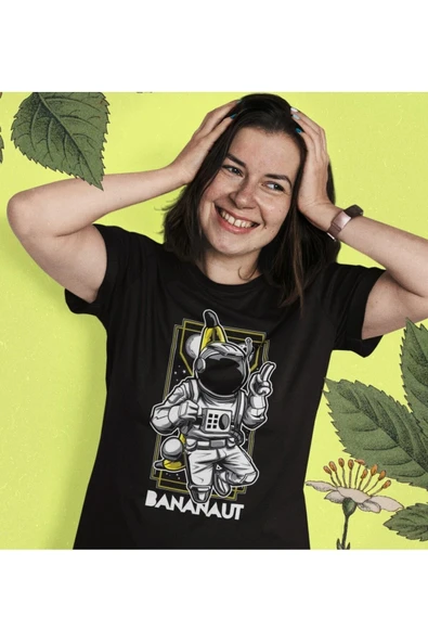 playbackmoda Owersize Uzay Astronot Ilüstrsyon Çizim Tasarım Baskılı Tişört ürün görseli