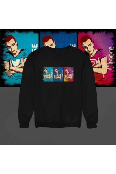 playbackmoda Akiki Tasarım Twitter - Facebook - Instagram Seç Bakalım Sweatshirt - 1