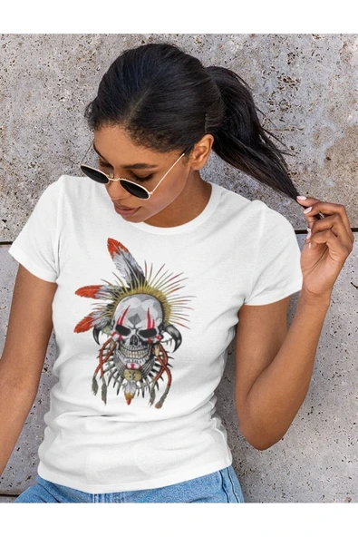 playbackmoda Owersize Kurukafa Ilüstrsyon Çizim Tasarım Baskılı Tişört - Resim 2