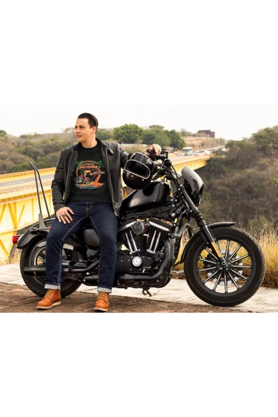 playbackmoda Akiki Tasarım - Motorsiklet Florida ,siyah Sweatshirt Ak10119 - Resim 2