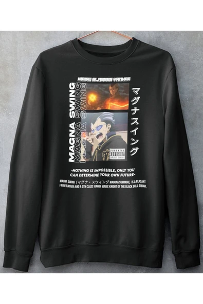 playbackmoda Akiki Tasarım, Magna Swing, Anime - Manga, Siyah Sweatshirt, S Beden - 1
