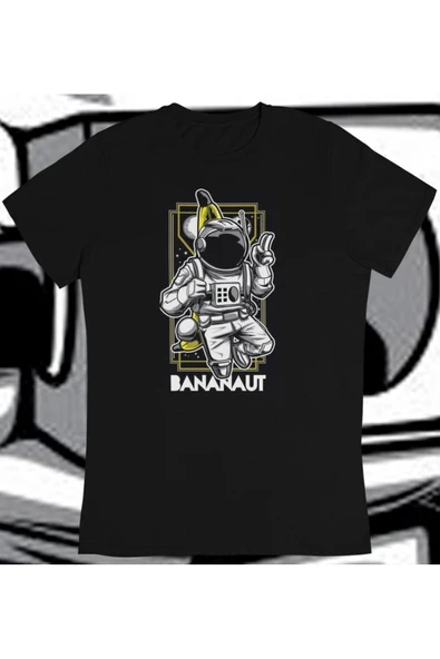 playbackmoda Owersize Uzay Astronot Ilüstrsyon Çizim Tasarım Baskılı Tişört - Resim 2