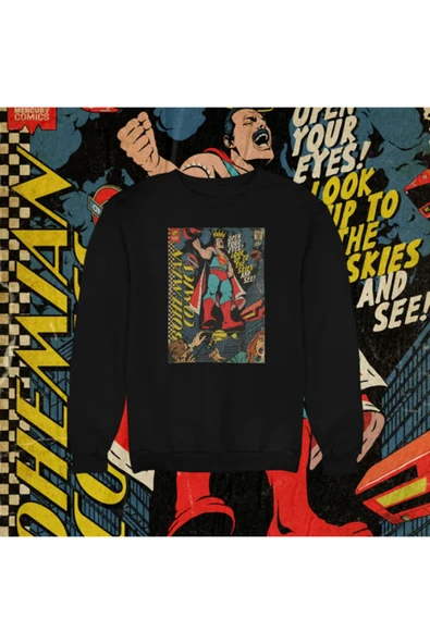 playbackmoda Akiki Tasarım Queen Bohemian Rhapsody Vintage Ilüstrasyon Sweatshirt ürün görseli