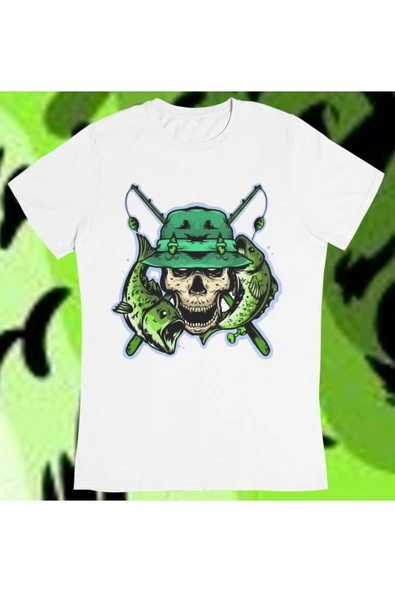 playbackmoda Owersize Balıkçılık Deniz Tasarım Baskılı Tişört - Resim 2