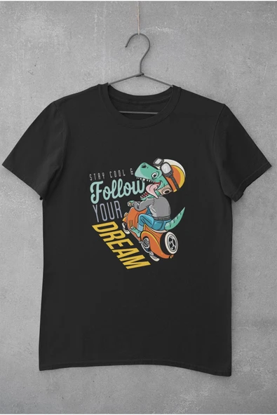 playbackmoda Oversize Motorsikletli Dinazor Tasarım Baskılı Oversize Tişört ürün görseli