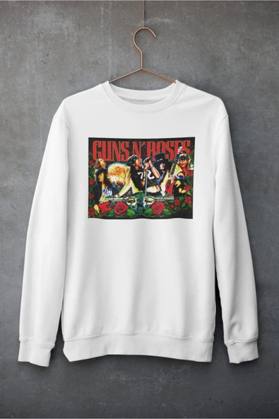 playbackmoda Akiki Tasarım - Guns N'roses  Beyaz Sweatshirt Ak10181 ürün görseli