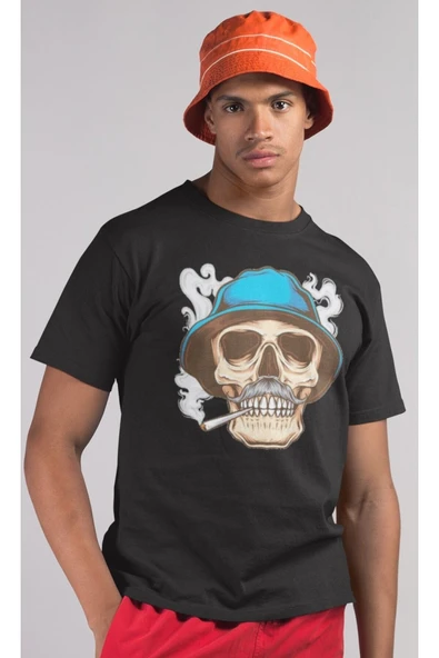 playbackmoda Owersize Kurukafa Ilüstrsyon Çizim Tasarım Baskılı Tişört ürün görseli