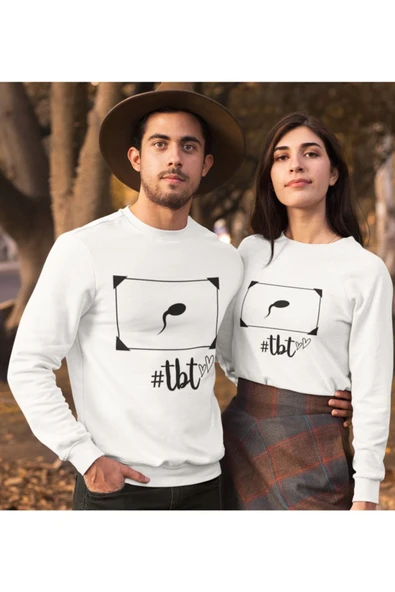 playbackmoda Akiki Tasarım - En Eski Fotoğrafım #tbt, Beyaz Sweatshirt, Ak10199 - Resim 2