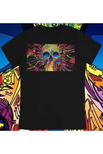 playbackmoda Owersize Kurukafa Ilüstrsyon Çizim Tasarım Baskılı Tişört ürün görseli