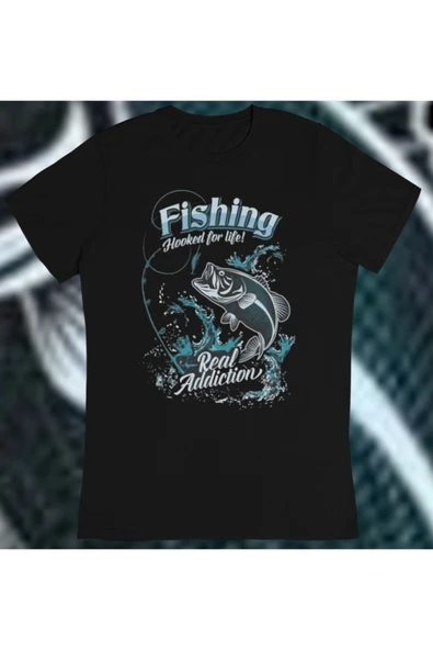 playbackmoda Owersize Balıkçılık Deniz Tasarım Baskılı Tişört ürün görseli