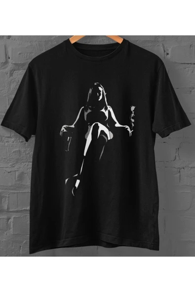 playbackmoda Owersize Kadın Ilüstrsyon Çizim Tasarım Baskılı Tişört - Resim 2