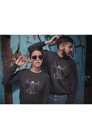 playbackmoda Akiki Tasarım Tactical Vitruvian Man - Taktik Vitruvian Adamı Sweatshirt - Resim 2