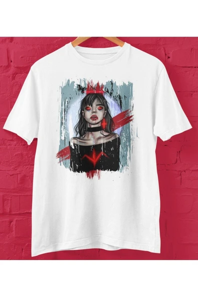 playbackmoda Owersize Kadın Ilüstrsyon Çizim Tasarım Baskılı Tişört - Resim 2